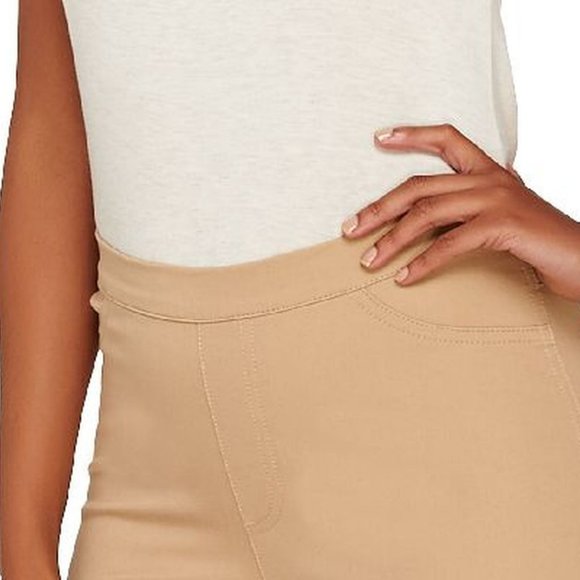 NWT ISAAC MIZRAHI 24/7 STRAIGHT LEG PANTS 4 SAND - Picture 3 of 11